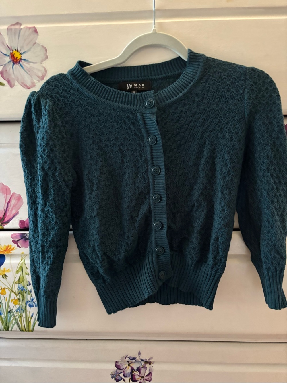 Makayla Women's Textured Button-Front Cardigan - Deep Teal